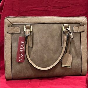 Merona Satchel Handbag Light Tan